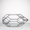 Handmade 11" Height Long Irregular Oval Geometric Glass Terrarium Lantern For Fern Moss Succulents