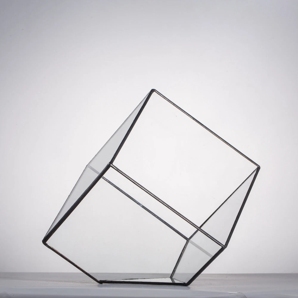 Handmade Cube Black Glass Geometric Terrarium Container For Moss Fen Succulents 6 Handmade Cube Black Glass Geometric Terrarium Container For Moss Fen Succulents - Image 6