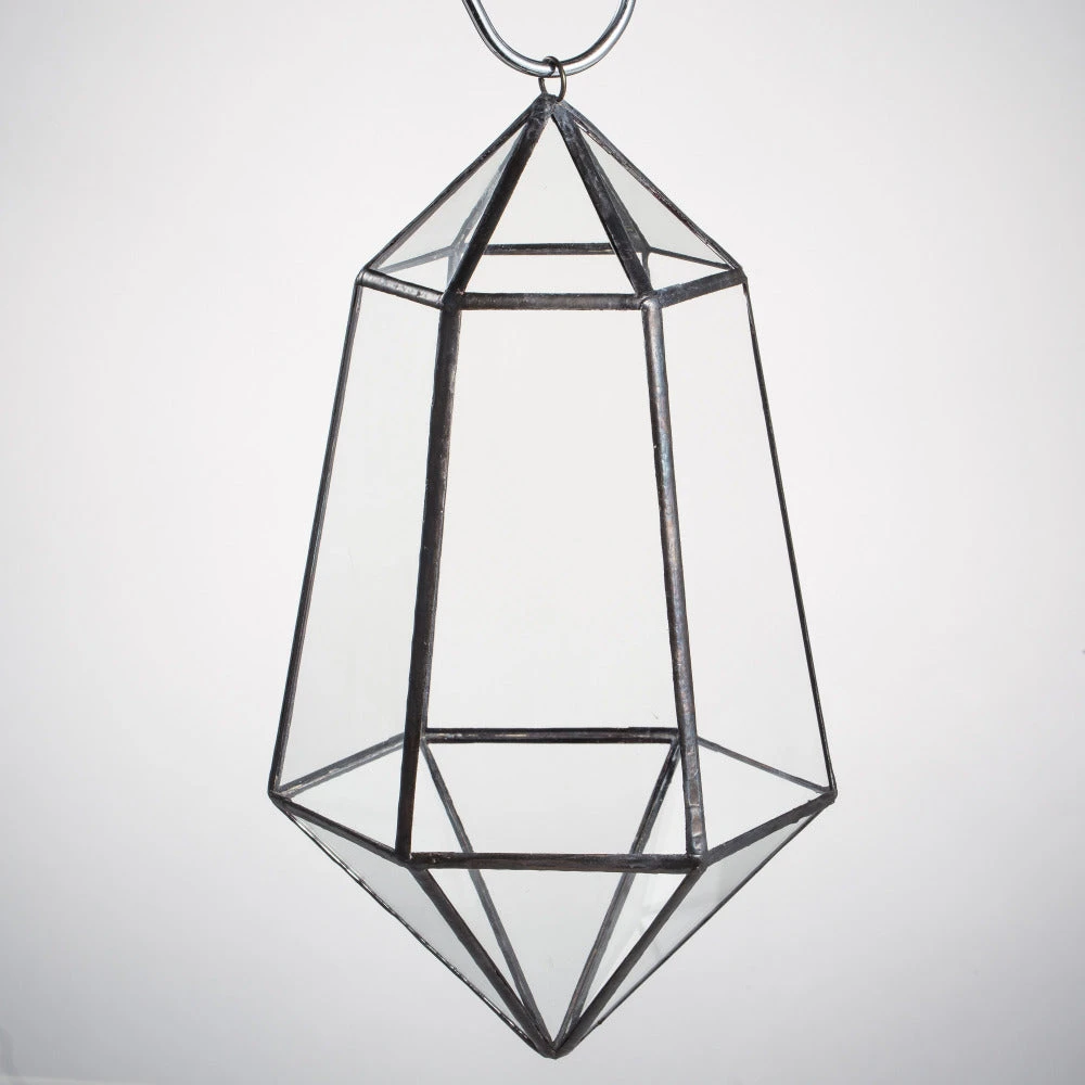 Handmade Hanging Artistic Clear Glass Six-surfaces Diamond Geometric Terrarium DIY For Succulent Pot 1 Handmade Hanging Artistic Clear Glass Six-surfaces Diamond Geometric Terrarium DIY For Succulent Pot