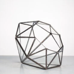 Handmade Diamond Open Glass Geometric Terrarium For Succulents Moss Fern Cacti -Ncyp Garden Sale Shop product image 477562844