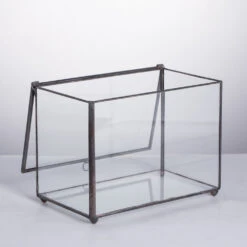 Handmade Rectangle Clear Glass Geometric Terrarium Box For Succulents Fern Moss Plant Flower