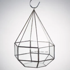 Handmade Hanging Six-surface Diamond Glass Geometric Terrarium With 3 Spaced Opening For Succulents -Ncyp Garden Sale Shop product image 482680886