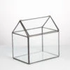 Handmade Black House Shape Glass Geometric Terrarium Wth Lid For Succulent Fern Moss Airplants