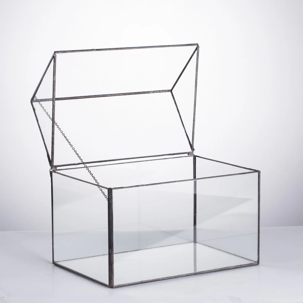 Handmade House Shape Glass Black Geometric Terrarium With Lid For Succulent Moss Airplants Cacti 10 Handmade House Shape Glass Black Geometric Terrarium With Lid For Succulent Moss Airplants Cacti - Image 10