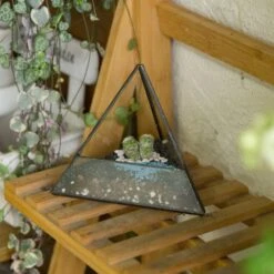 Handmade Small Pyramid Glass Geometric Terrarium For Ring Box Moss Cacti -Ncyp Garden Sale Shop product image 574378747