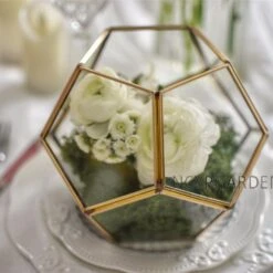 Handmade Gold Tabletop Polyhedron Glass Geometric Terrarium For Wedding Section Reception 16 Handmade Gold Tabletop Polyhedron Glass Geometric Terrarium For Wedding Section Reception -Ncyp Garden Sale Shop product image 600901072