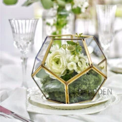 Handmade Gold Tabletop Polyhedron Glass Geometric Terrarium For Wedding Section Reception 14 Handmade Gold Tabletop Polyhedron Glass Geometric Terrarium For Wedding Section Reception -Ncyp Garden Sale Shop product image 600901073