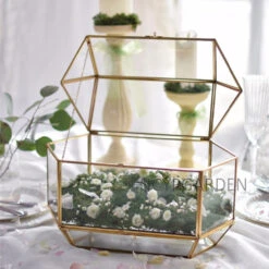 Handmade Large Geometric Glass Wedding Card Box Gift Card Box Keepsake Recipe Reception Envelope -Ncyp Garden Sale Shop product image 616006242