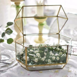 Handmade Large Geometric Glass Wedding Card Box Gift Card Box Keepsake Recipe Reception Envelope -Ncyp Garden Sale Shop product image 616006246