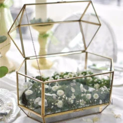 Handmade Large Geometric Glass Wedding Card Box Gift Card Box Keepsake Recipe Reception Envelope -Ncyp Garden Sale Shop product image 616006248