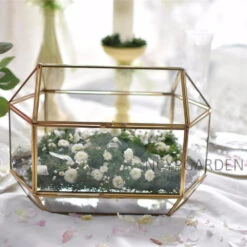 Handmade Large Geometric Glass Wedding Card Box Gift Card Box Keepsake Recipe Reception Envelope -Ncyp Garden Sale Shop product image 616006249