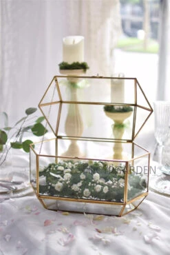 Handmade Large Geometric Glass Wedding Card Box Gift Card Box Keepsake Recipe Reception Envelope -Ncyp Garden Sale Shop product image 616006274