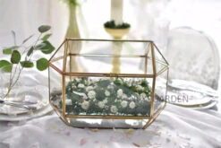 Handmade Large Geometric Glass Wedding Card Box Gift Card Box Keepsake Recipe Reception Envelope -Ncyp Garden Sale Shop product image 616006277