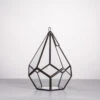 Handmade Artistic Hanging Glass Teardrop Diamond Geometric Terrarium With Loop For Succulent Moss