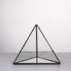 Handmade Small Pyramid Glass Geometric Terrarium For Ring Box Moss Cacti