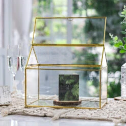 Handmade Gold House Shape Glass Geometric Terrarium Card Wishwell Reception Box For Wedding Ceromony 18 Handmade Gold House Shape Glass Geometric Terrarium Card Wishwell Reception Box For Wedding Ceromony -Ncyp Garden Sale Shop product image 997415300