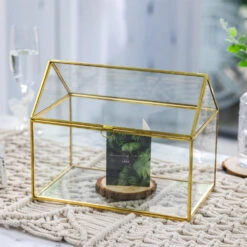 Handmade Gold House Shape Glass Geometric Terrarium Card Wishwell Reception Box For Wedding Ceromony 20 Handmade Gold House Shape Glass Geometric Terrarium Card Wishwell Reception Box For Wedding Ceromony -Ncyp Garden Sale Shop product image 997415302