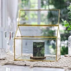 Handmade Gold House Shape Glass Geometric Terrarium Card Wishwell Reception Box For Wedding Ceromony 24 Handmade Gold House Shape Glass Geometric Terrarium Card Wishwell Reception Box For Wedding Ceromony -Ncyp Garden Sale Shop product image 997415306