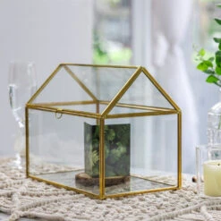 Handmade Gold House Shape Glass Geometric Terrarium Card Wishwell Reception Box For Wedding Ceromony 21 Handmade Gold House Shape Glass Geometric Terrarium Card Wishwell Reception Box For Wedding Ceromony -Ncyp Garden Sale Shop product image 997415311