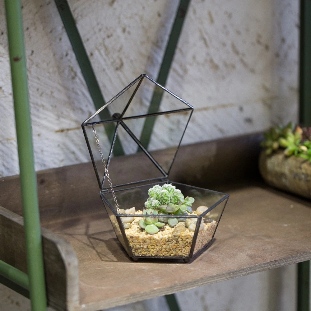 Handmade Small Modern Clear Jewelry BoxGlass Geometric Terrarium For Wedding Planters Succulents 9 Handmade Small Modern Clear Jewelry BoxGlass Geometric Terrarium For Wedding Planters Succulents - Image 9